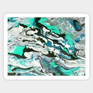 Photo Abstract Black / Green Acrylic Painting Sticker